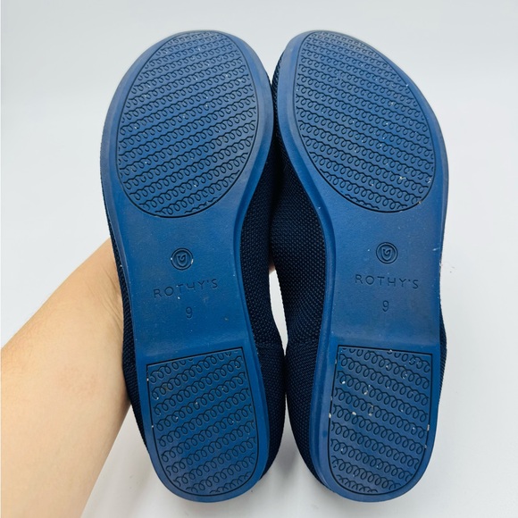 Rothy’s Navy Blue Round Toe Ballet Flats The Flat - Picture 6 of 9